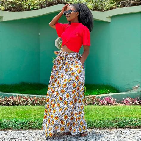 African Print High Waist Skirts