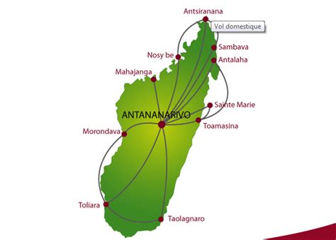 routes map: Air Madagascar routes map