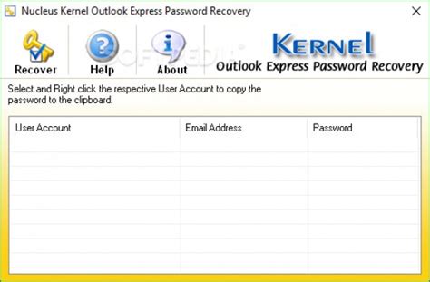 Kernel Outlook Express Password Recovery 10 08 01 Download Review Screenshots