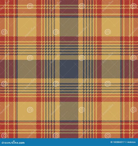 Red Blue Tartan Fabric Texture Seamless Pattern Vector Illustration