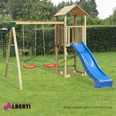 Composizione Per Bambini Con Altalena Scivolo E Torretta