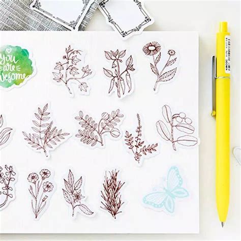 Jual Stiker Bentuk Daun Untuk Hiasan Buku Diary Scrapbook Shopee