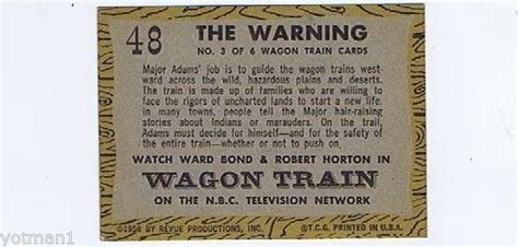 Topps Western Tv Card Wagon Train Nrmt Vintage Non Sport