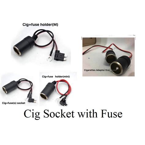 Cig Lighter Socket With Plug In Fuse Medium Small Mini Toyota 2 Pcs Per Pack Shopee Malaysia