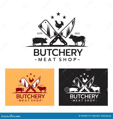 Butcher Shop Logo Design Stock Vector Illustration Of Chicken 263586718