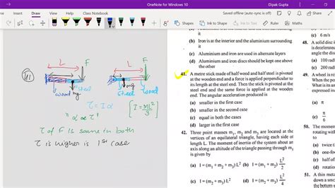 Physics 11th Rotational Motionlecture 11a Practice Sheet Q35 114