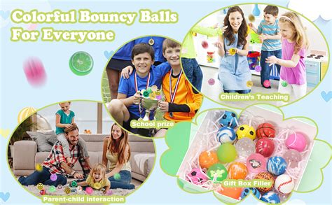 100 Pack Bouncy Balls Bulk Assorted Colorful Bouncy Balls Mixed Pattern High