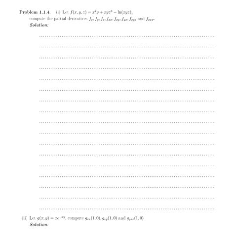 Solved Problem 1 1 4 I Let F X Y Z X2y Xyz3−ln Xyz