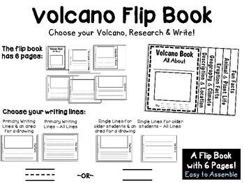 Volcano Report Volcanoes Flip Book Research Project Earth Science Writing