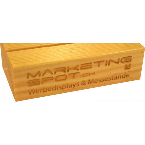 Menu Tischaufsteller Holzplexi Holz Hell A4