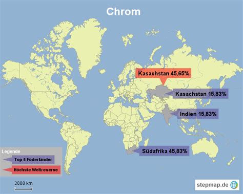 Stepmap Global Sourcing Chrom Landkarte F R Welt