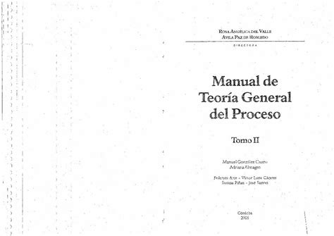 PDF MANUAL DE TEORIA GENERAL DEL PROCESO TOMO II ROSA ANGELICA