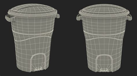 Round Blue Trash Can 3d Model 19 3ds Blend C4d Fbx Max Ma Lxo