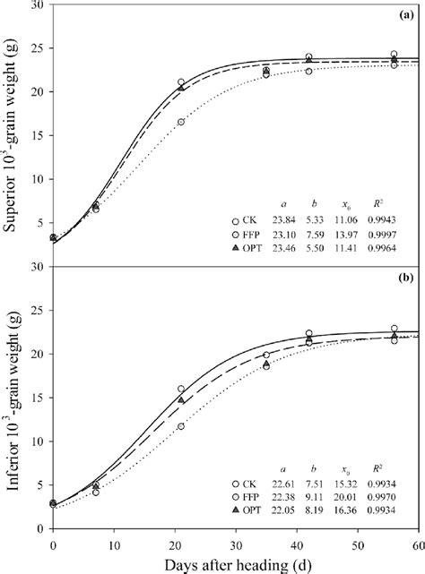 Grain Filling Curves Of Rice With Different 10 3 Grain Weight Of