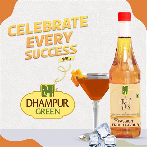 Buy Online Passion Fruit Flavour Syrup 750ml Dhampur Green