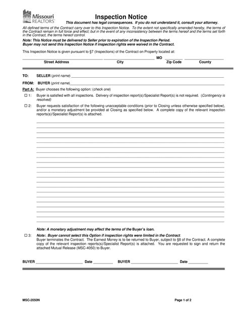 Fillable Online 2129 Inspection Notice V10 06 Revised 3 07 Sampleqxp Form Fax Email Print