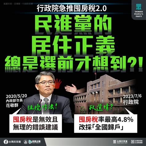 【民眾黨臉書更新】民進黨的居住正義總是選前才想到？！