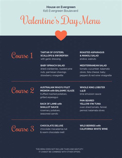 Prix Fixe Menu Template Great Professional Template Design