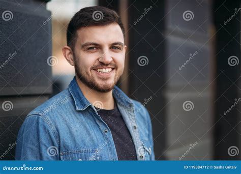 Handsome Man Smile Stock Photo Image Of Caucasian Bearded 119384712