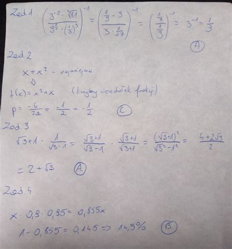 Potrzebuje Pomocy W Zadaniach Z Pr Bnej Matury Zadania W Zalaczniku