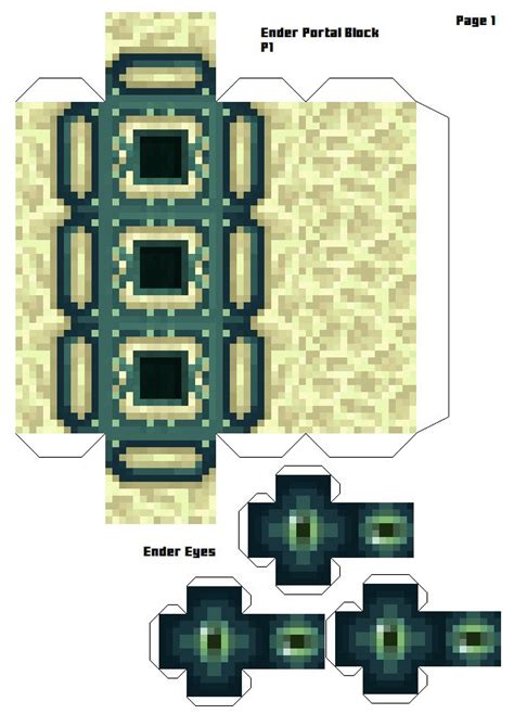 End Portal Diorama Full Scale Minecraft Printables Paper Crafts