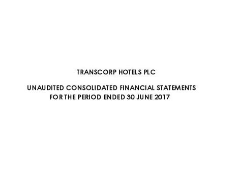 Transcorp Hotels Plc Tranho Ng Hy Interim Report