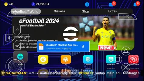 EFOOTBALL PES 2024 PSP PPSSPP ANDROID OFFLINE NEW UPDATE PS5 CAMERA