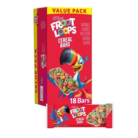 Kelloggs Froot Loops Breakfast Cereal Bars Original 18 Countready