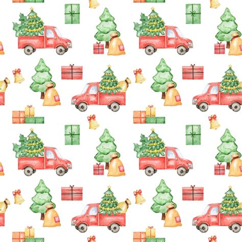 Truck With Christmas Tree Pattern Vectors And Illustrations For Free