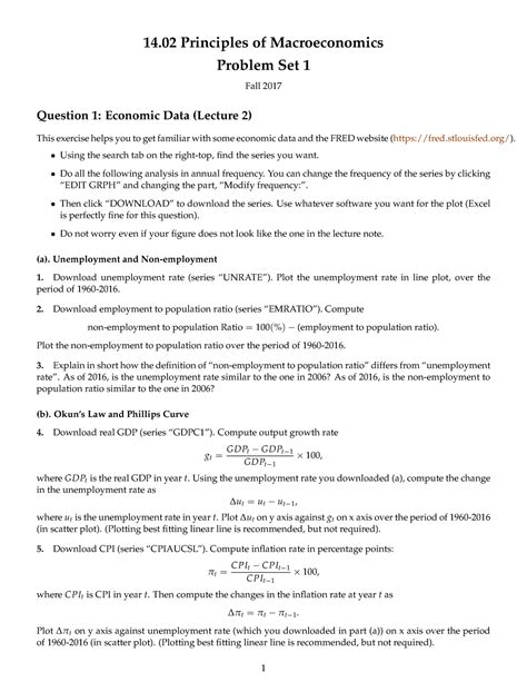 Problem Set Questions Principles Of Macroeconomics Problem Set