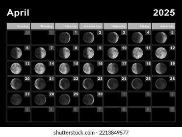 April 2025 Lunar Calendar Moon Cycles Stock Illustration 2213849577 ...