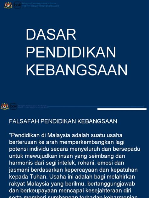 Dasar Pendidikan Kebangsaan Pdf