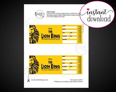 Two Tickets For The Lion King