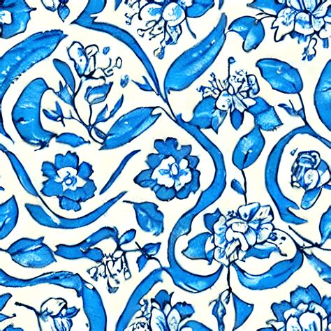 Toile De Jouy Vintage Wallpaper Blue And White Creative Fabrica