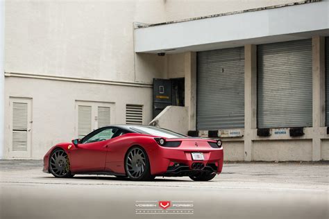 Rosso Fuoco Opaco Ferrari 458 Vossen Forged Vps 313 Vossen