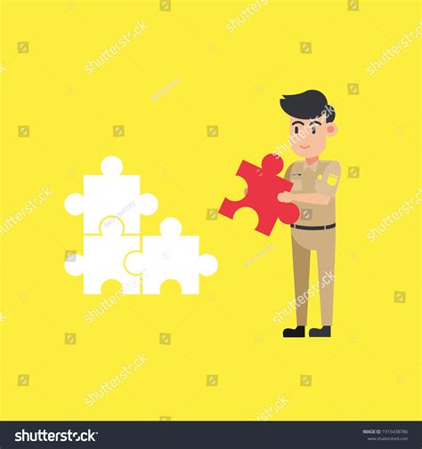 Pns Pegawai Negeri Sipil Indonesia Office Stock Vector Royalty Free