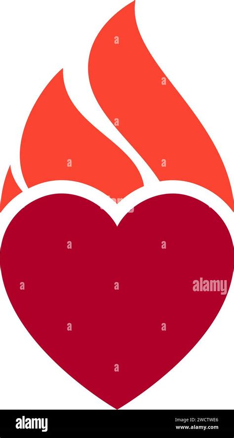 Fire Flame Hot Heart Symbol Can Be Used For Logo And Brand Name Vector Illustration Stock