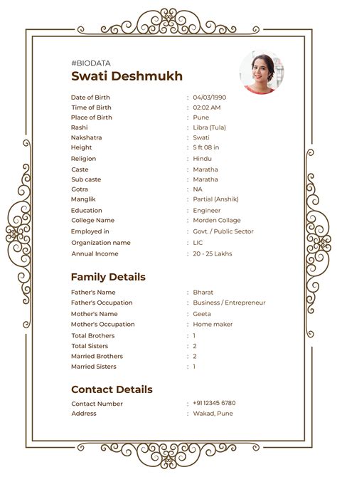 Biodata For Marriage