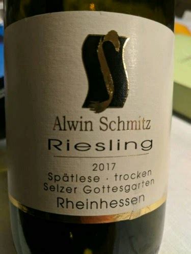 Alwin Schmitz Selzer Gottesgarten Riesling Spätlese Trocken Vivino US