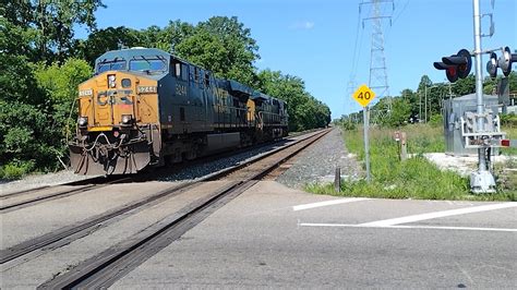 CSX 5244 ES40DC CSX 362 CW44AC On The CSX Detroit Subdivision With A