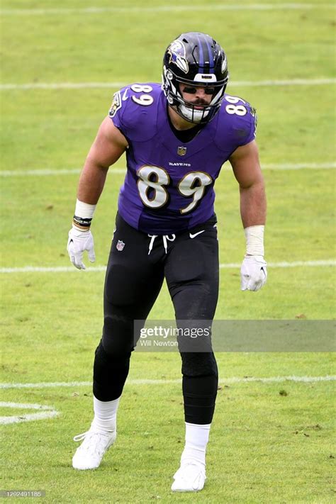 Tight End Mark Andrews Of The Baltimore Ravens Lines Up Against The