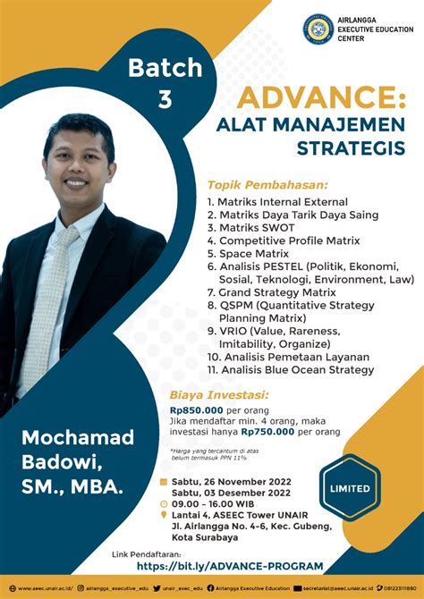 Batch Workshop Manajemen Strategi Mochamad Badowi Mba