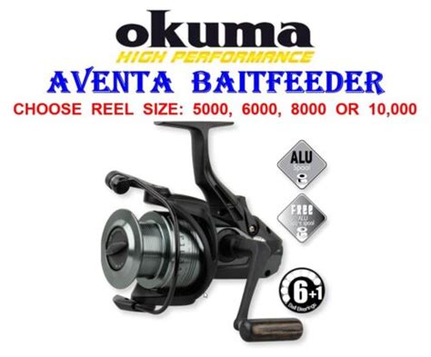 1 Okuma Aventa Baitfeeder Reel Big Pit Carp Rod Fishing Free Spool Bait