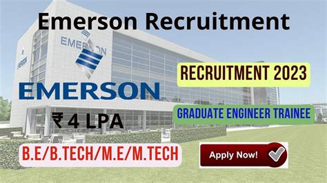 Emerson Recruitment For Graduate Engineer Trainee B E B Tech