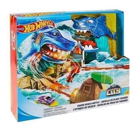 Pista Hot Wheels City Ataque Tubarão Batalha Na Praia Mattel Frete grátis