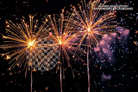 Fuegos Artificiales Con Llama De Fuego Sobre Un Fondo Transparente