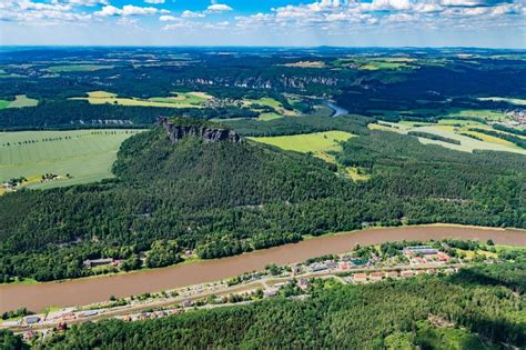 Luftbild Sellnitz Blick Auf Den Lilienstein Und Das Elbtal Der