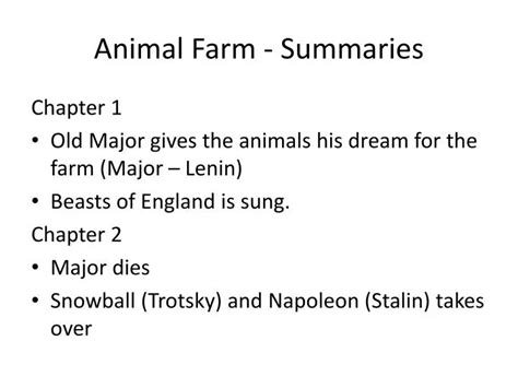 PPT - Animal Farm - Summaries PowerPoint Presentation, free download - ID:2509118