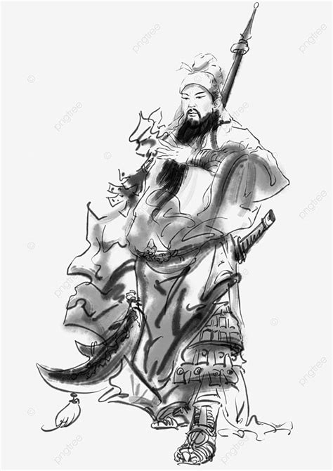 Guan Yu Hd Transparent Ink Guan Yu Three Kingdoms Ink Guan Yu Png