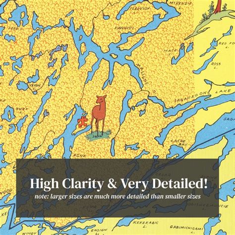 Lake Of The Woods Map 1949 Old Map Of Boundary Waters Lake Etsy